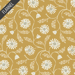 Trailing Floral Flannel in Gold