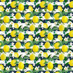 Small Lemons in Navy Stripes