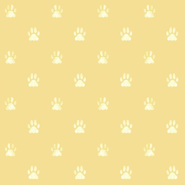 Watercolor Paw Prints in Buttermilk Yellow