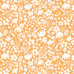Spring Silhouette in Ivory on Mandarin Orange