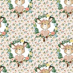 Large Dainty Floral Baby Girl Kangaroo in Pink
