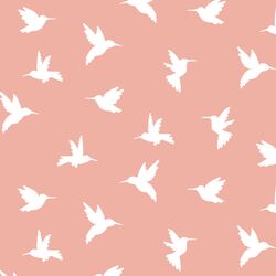 Hummingbird Silhouette in Peony