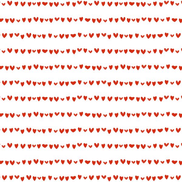 Striped Hearts in White