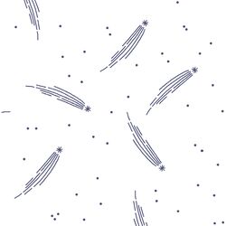 Meteor Shower in Indigo on White