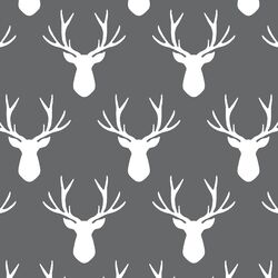 Stag Silhouette in Charcoal