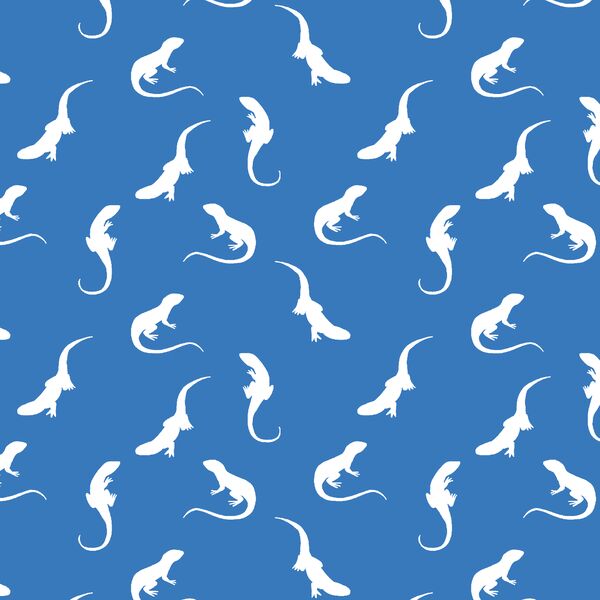 Iguana Silhouette in Cerulean