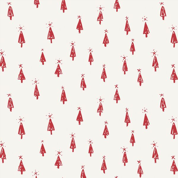 Christmas Trees in Poinsettia on Bone