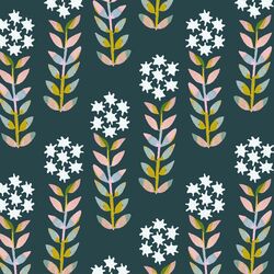 Dandelions in Midnight Teal