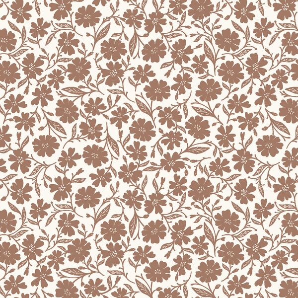 Sweet Blooms in Mocha Mousse on Ivory