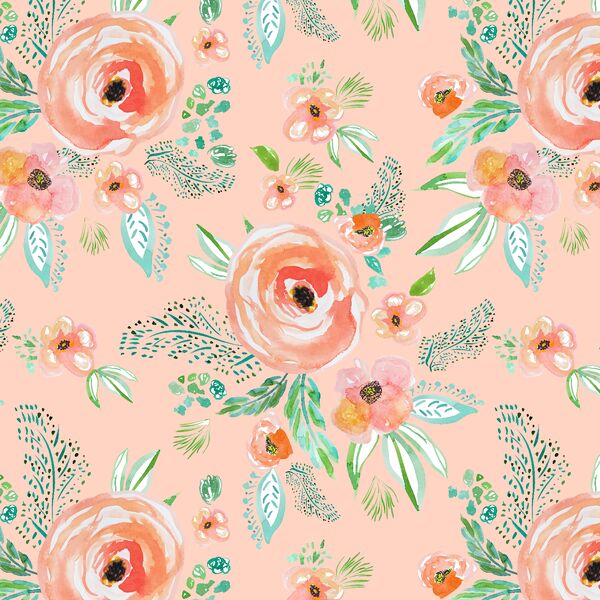 Small Summer Florals in Light Pink Sand