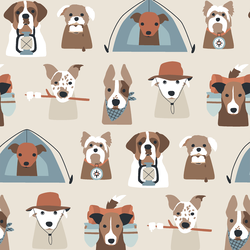 Camping Pups in Khaki