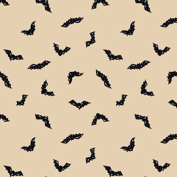 Halloween Bats in Light Beige and Midnight