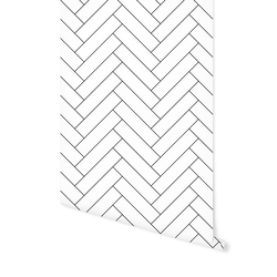 Herringbone Chevron in White