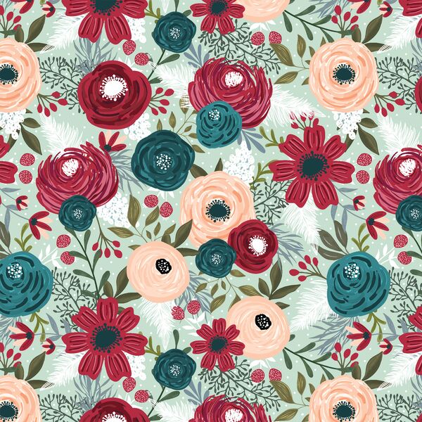 Dashing Floral in Icy Mint