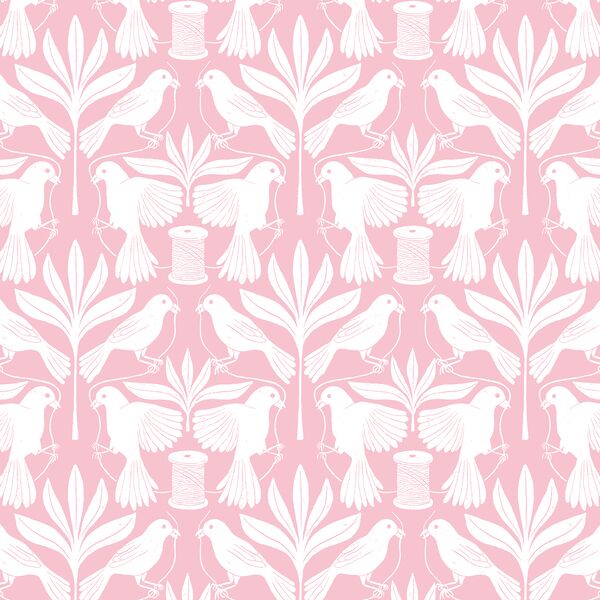 Birds Silhouette in Rose Pink