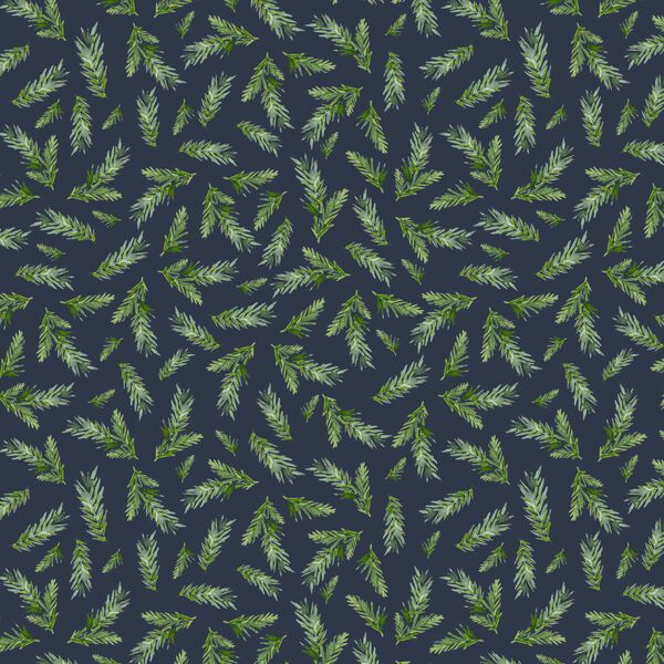 Pine Branches in Evening Blue