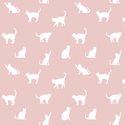 Cat Silhouette in Blush