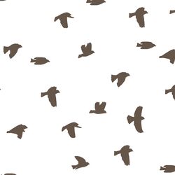 Flock Silhouette in Timber on White