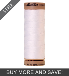 White (9136-2000) - Silk Finish Cotton 40wt - 164 Yards (5 Pack)