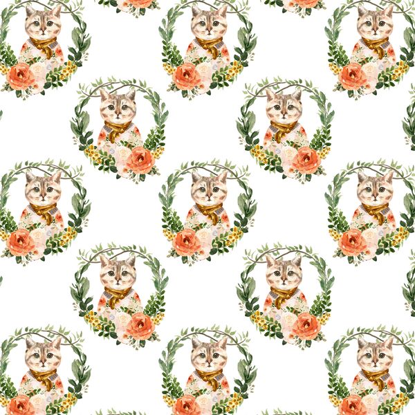Little Miss Kitty Wreath in White