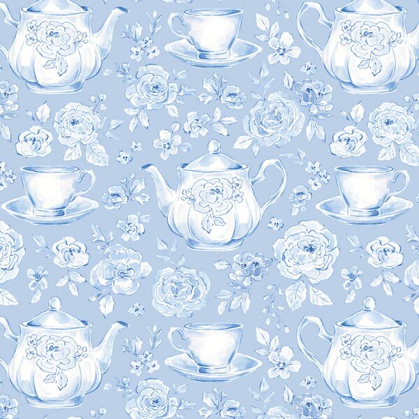 Garden Tea Party in Hydrangea Blue