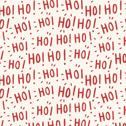 Ho Ho Ho in Lava Red on Cream
