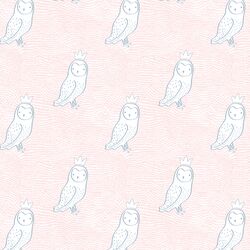 Small Crowned Owl in Sweet Pink and Cashmere Blue