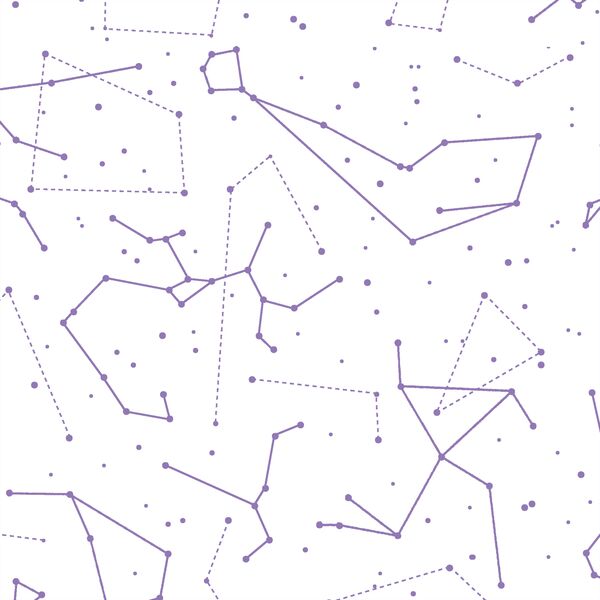 Star Charts in Amethyst on White