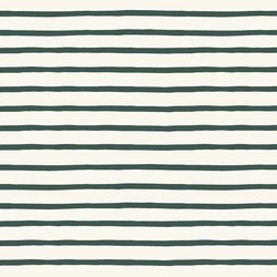Winter Stripe in Garden Green on Cream