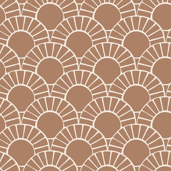 Large Mosaic Sun Tile in Maple Brown