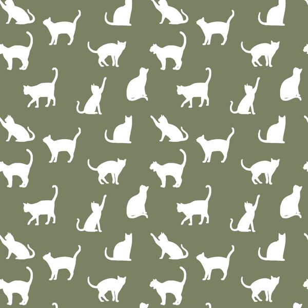 Cat Silhouette in Olive