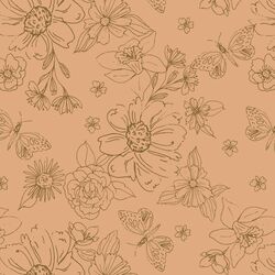 Big Sketched Florals in Rose