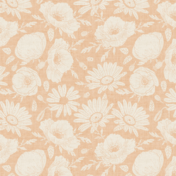 Floral Silhouette in Coral