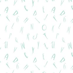 Letters in Light Aqua