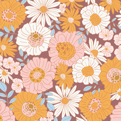 Autumn Glow Floral in Warm Plum