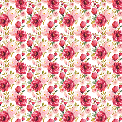 Small Peonies in Cranberry