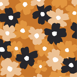 Large Fall Floral in Burnt Orange