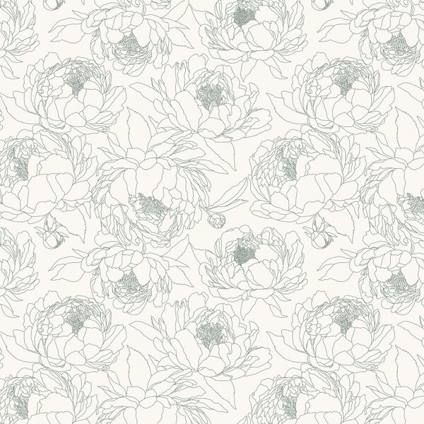 Sketched Garden in Lichen on Alabaster