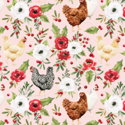 Festive Chickens in Pink