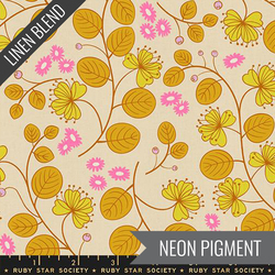 Caper Linen in Parchment Neon