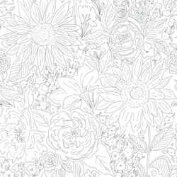 Paperie in Sunflower Navy on White