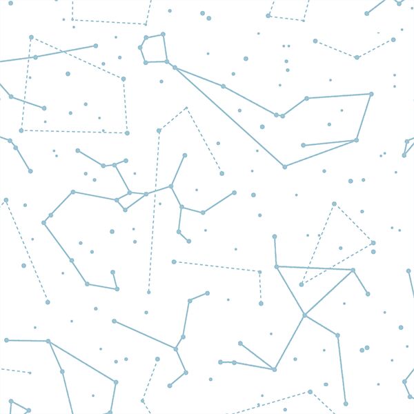 Star Charts in Bluebell on White