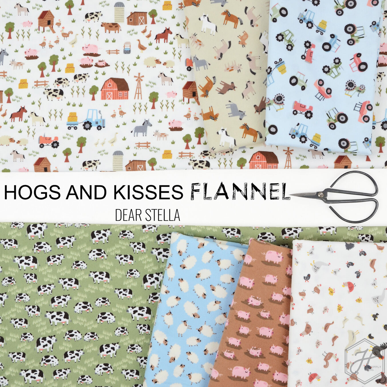 Hogs and Kisses Flannel Poster Image