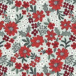 Large Christmas Floral in Milky Green