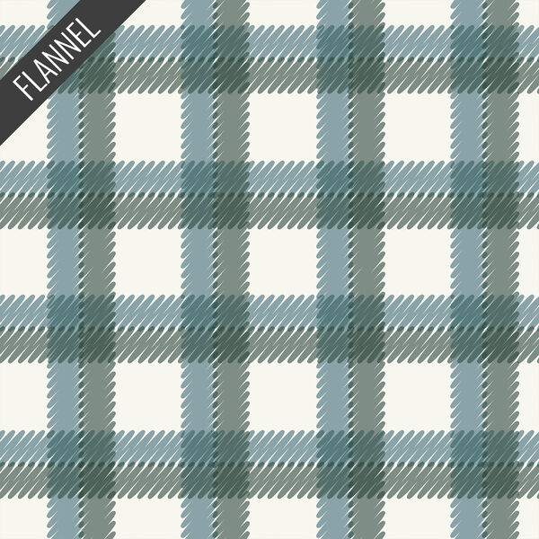 Scribbly Plaid Flannel in Blue