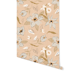 Freehand Floral in Coral