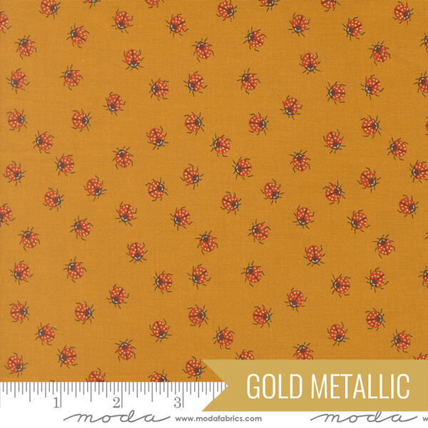 Little Ladybugs in Golden Metallic