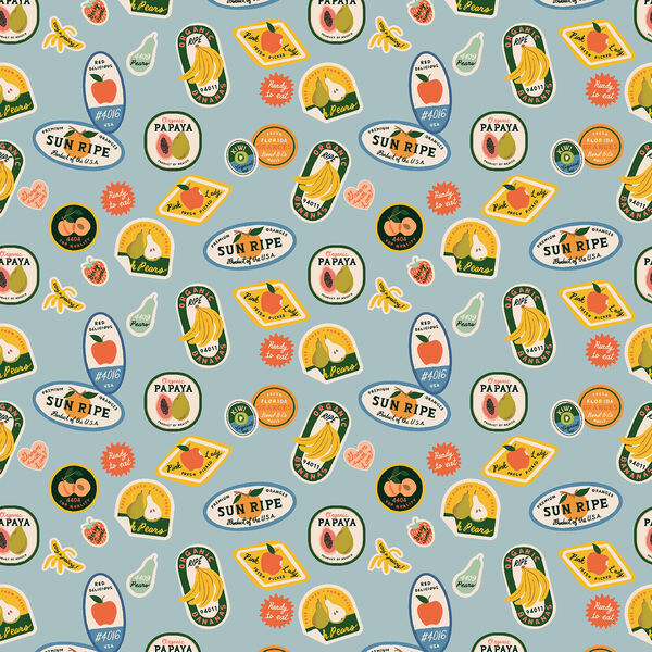 Fruit Stickers in Light Blue