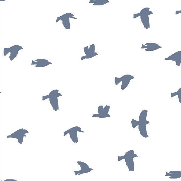 Flock Silhouette in Dove on White