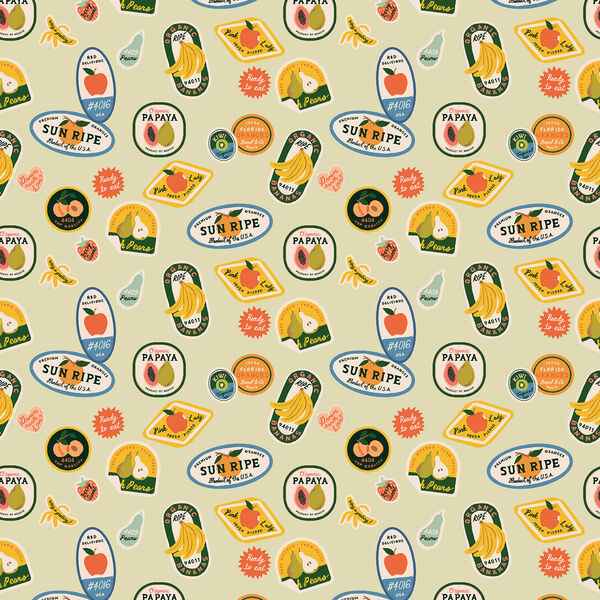 Fruit Stickers in Khaki